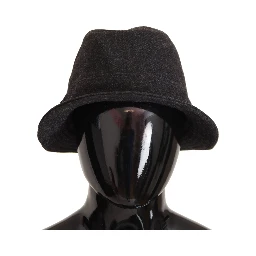Gray Virgin Wool Logo Fedora Trilby Cappello Hat