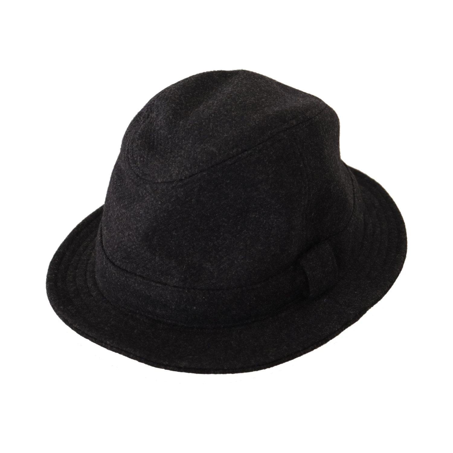 Gray Virgin Wool Logo Fedora Trilby Cappello Hat