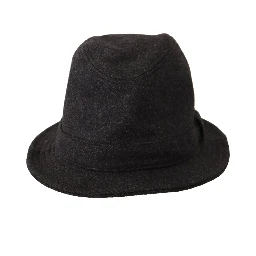 Gray Virgin Wool Logo Fedora Trilby Cappello Hat