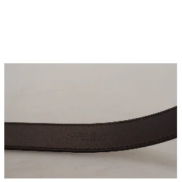 Gold Leather Silver Square Metal Buckle Belt