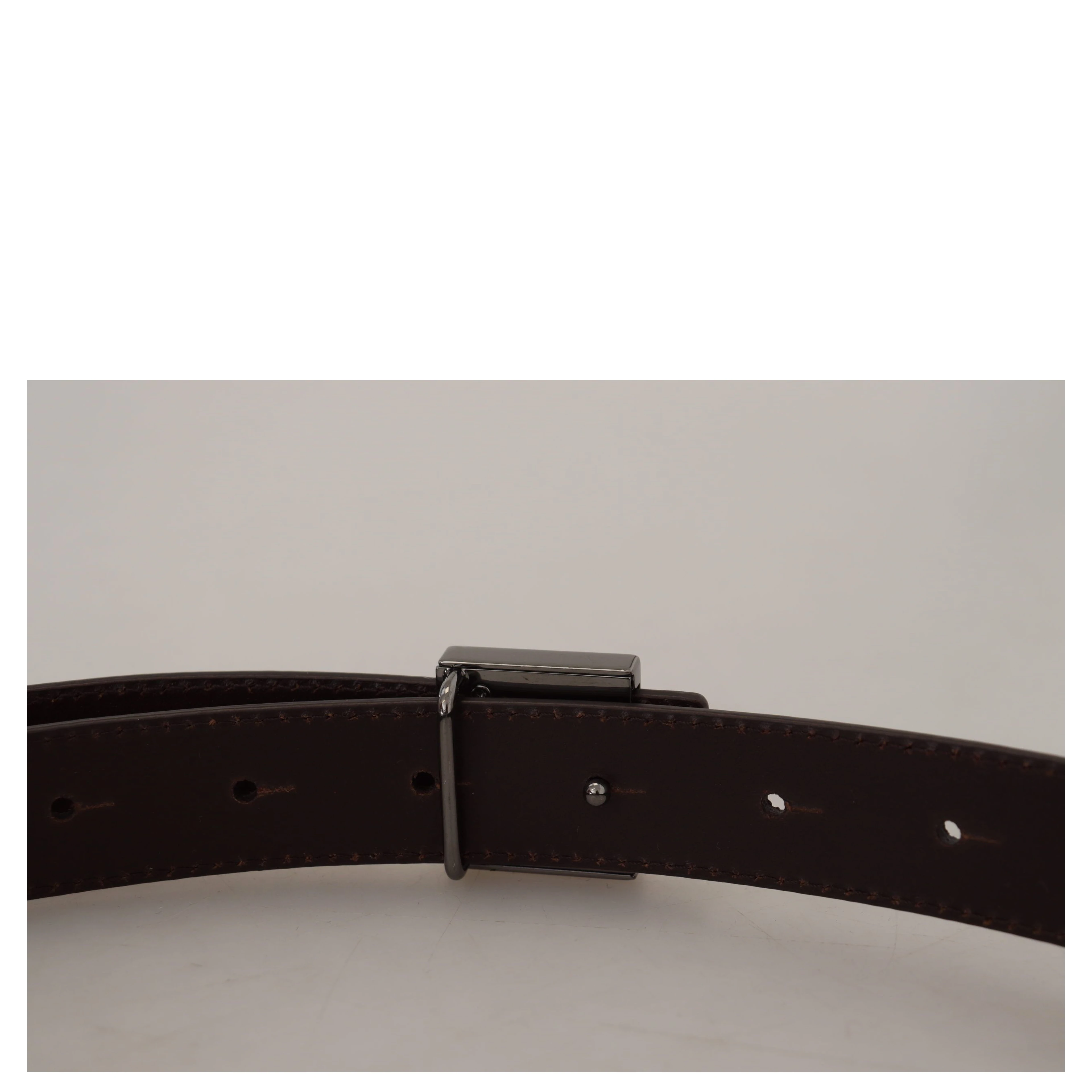 Gold Leather Silver Square Metal Buckle Belt