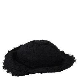 Black Cotton Wide Brim Shade Hat