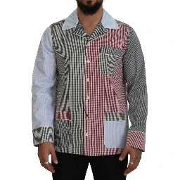 Multicolor Patchwork Cotton Long Sleeves Shirt