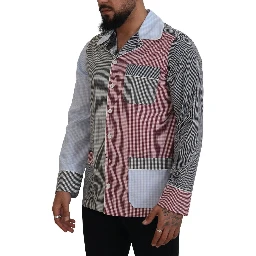 Multicolor Patchwork Cotton Long Sleeves Shirt