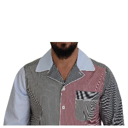 Multicolor Patchwork Cotton Long Sleeves Shirt