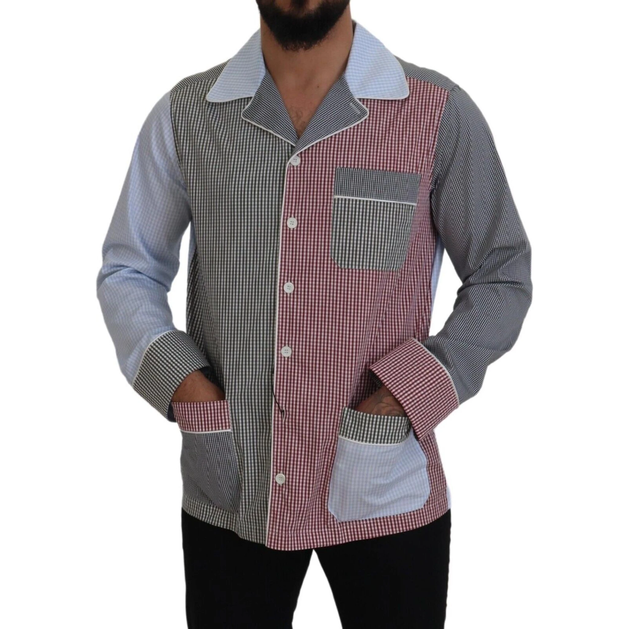 Multicolor Patchwork Cotton Long Sleeves Shirt