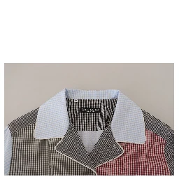 Multicolor Patchwork Cotton Long Sleeves Shirt