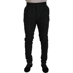 Black Striped Men Trousers Cotton Pants