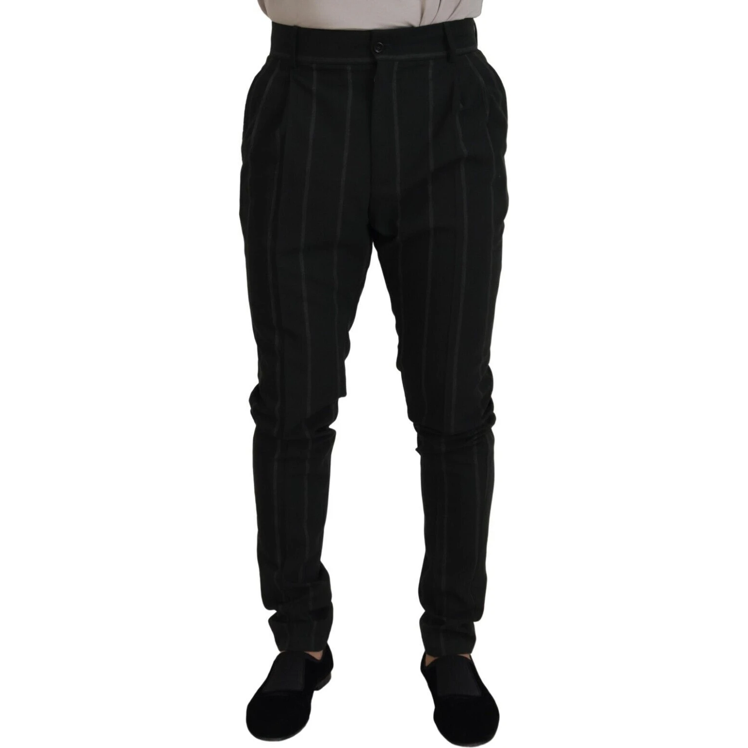 Black Striped Men Trousers Cotton Pants