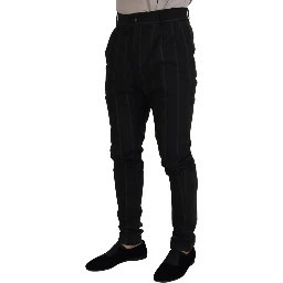 Black Striped Men Trousers Cotton Pants