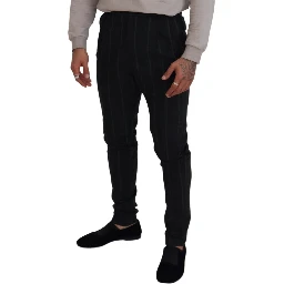 Black Striped Men Trousers Cotton Pants