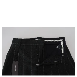 Black Striped Men Trousers Cotton Pants