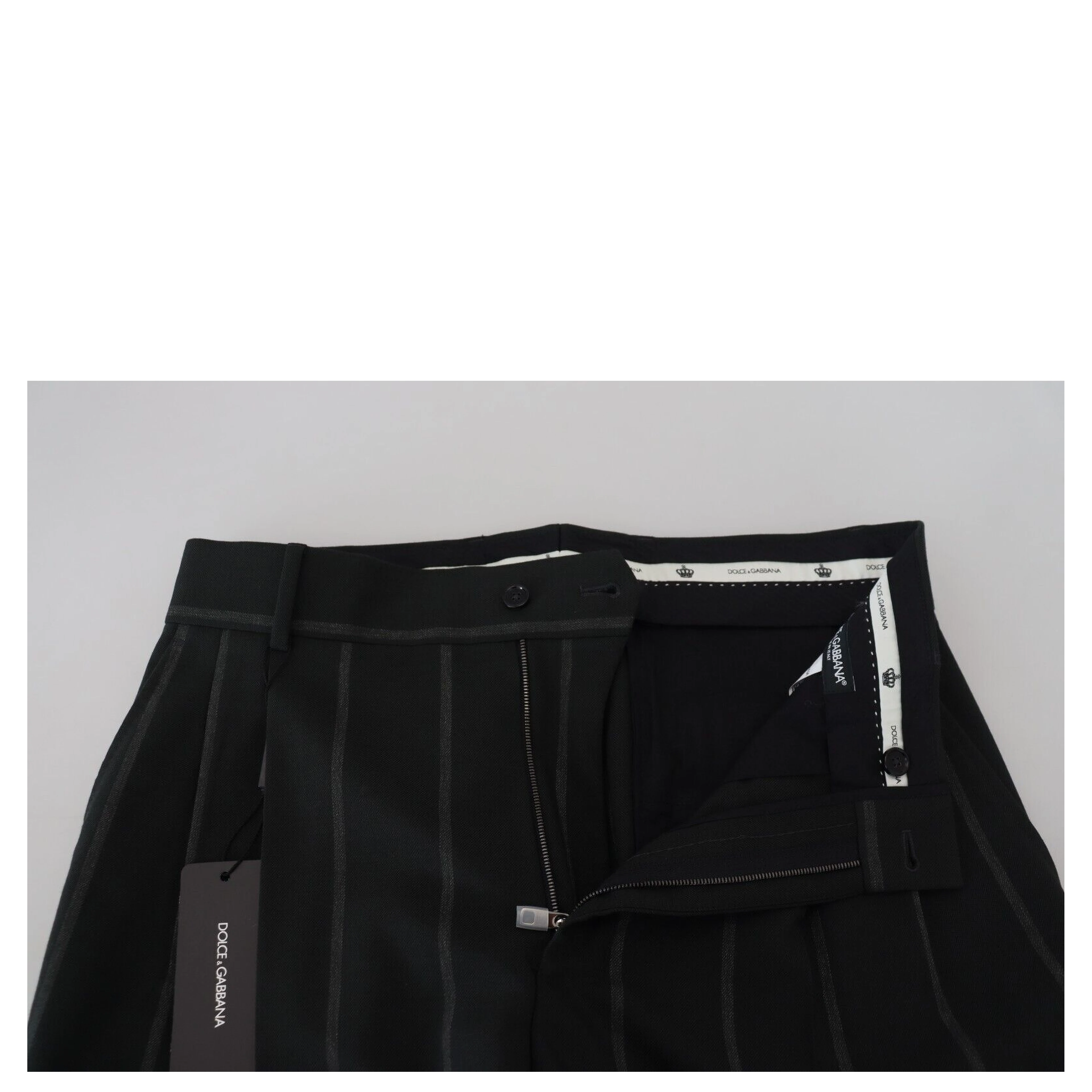 Black Striped Men Trousers Cotton Pants