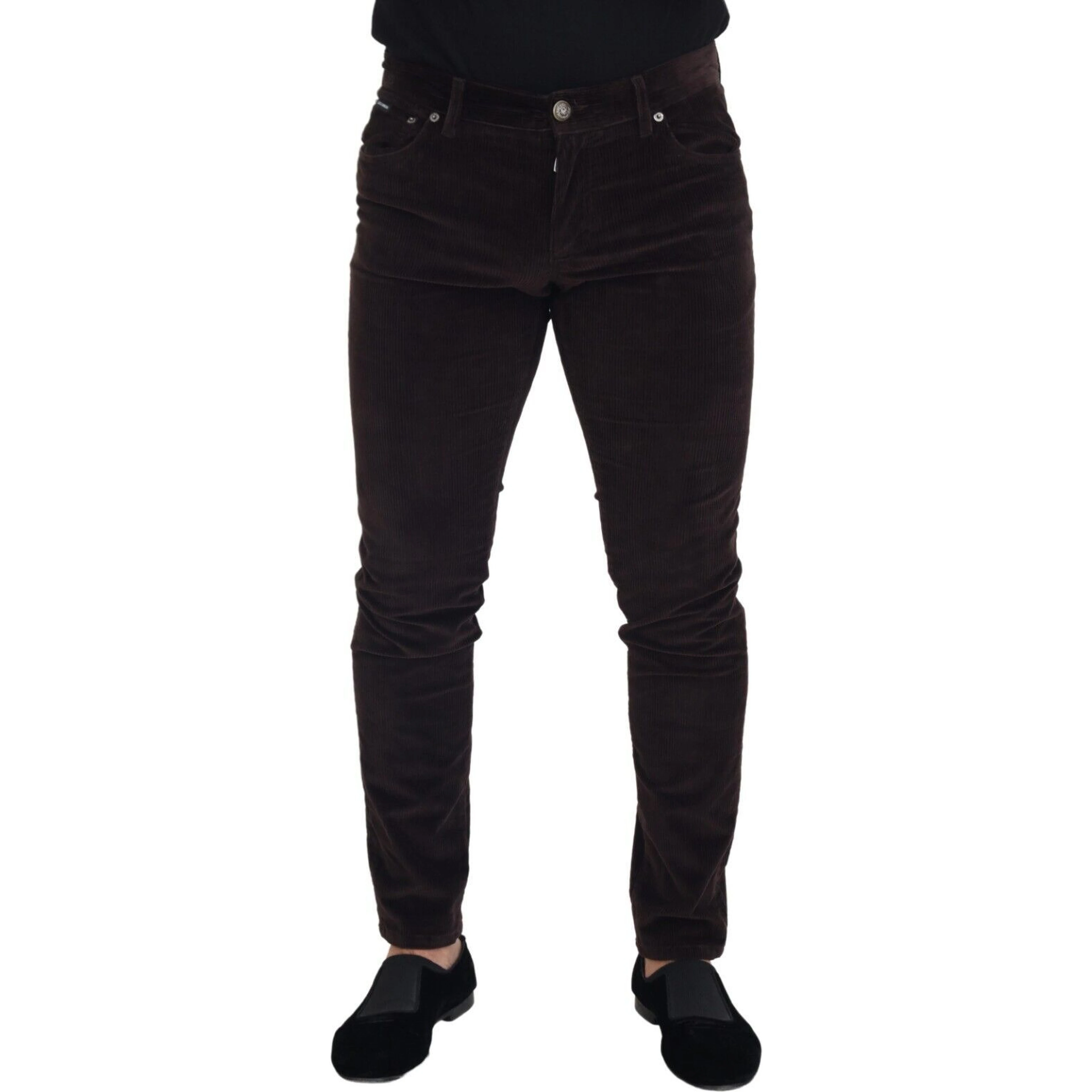 Brown Corduroy Men Casual Trouser Pants