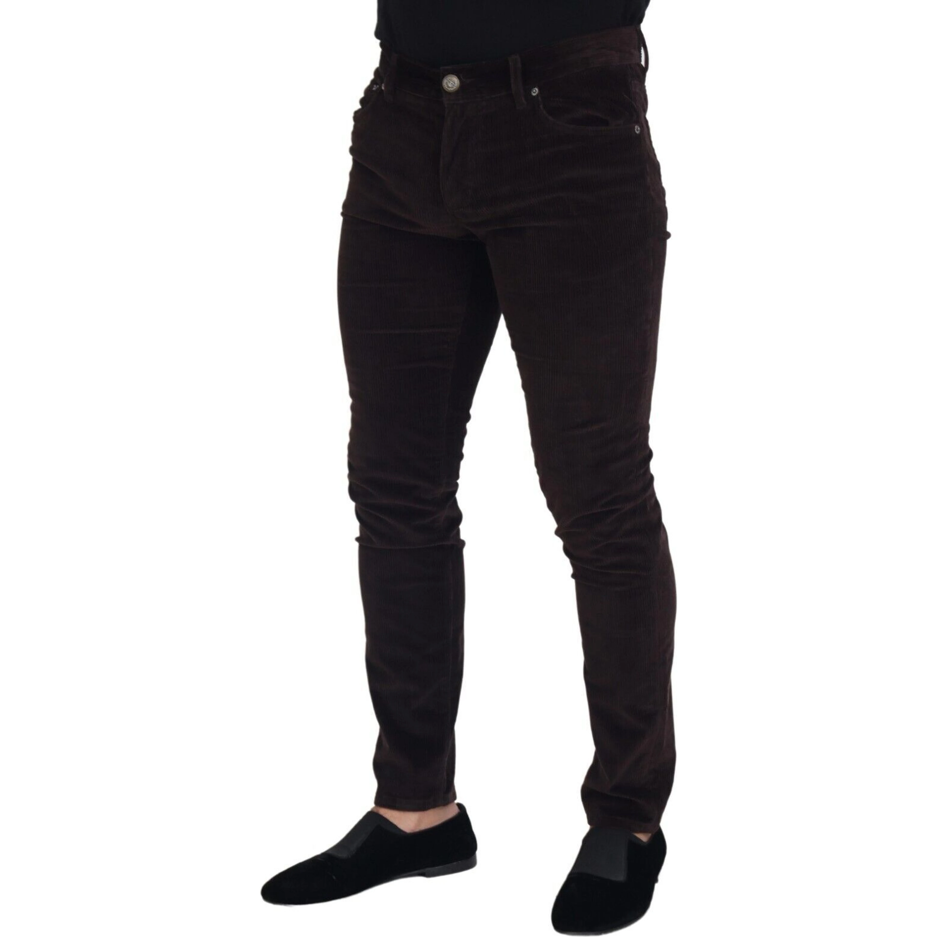 Brown Corduroy Men Casual Trouser Pants