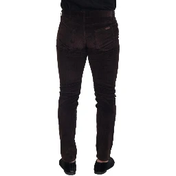 Brown Corduroy Men Casual Trouser Pants