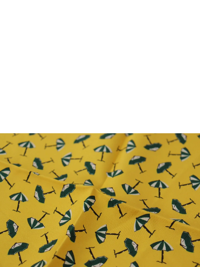 Yellow Printed DG Logo Square Mens Handkerchief Scarf