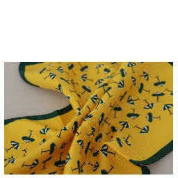Yellow Printed DG Logo Square Mens Handkerchief Scarf