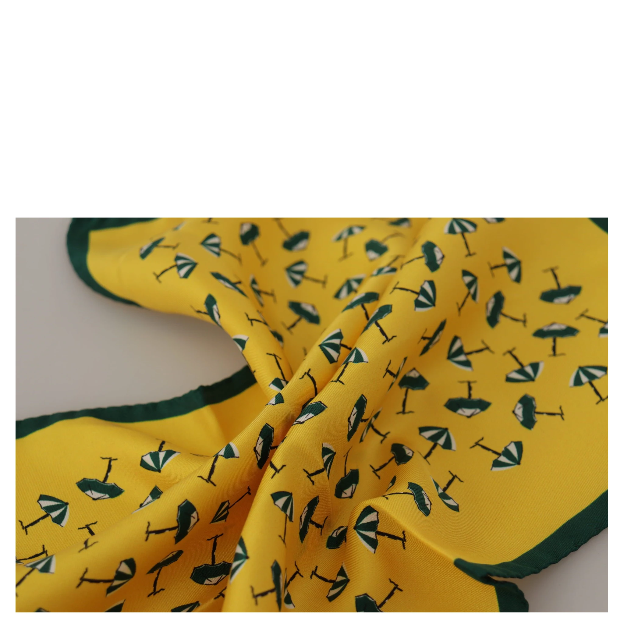 Yellow Printed DG Logo Square Mens Handkerchief Scarf