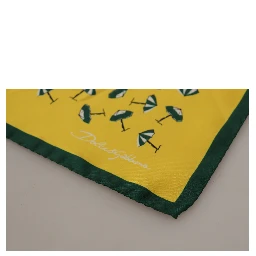 Yellow Printed DG Logo Square Mens Handkerchief Scarf