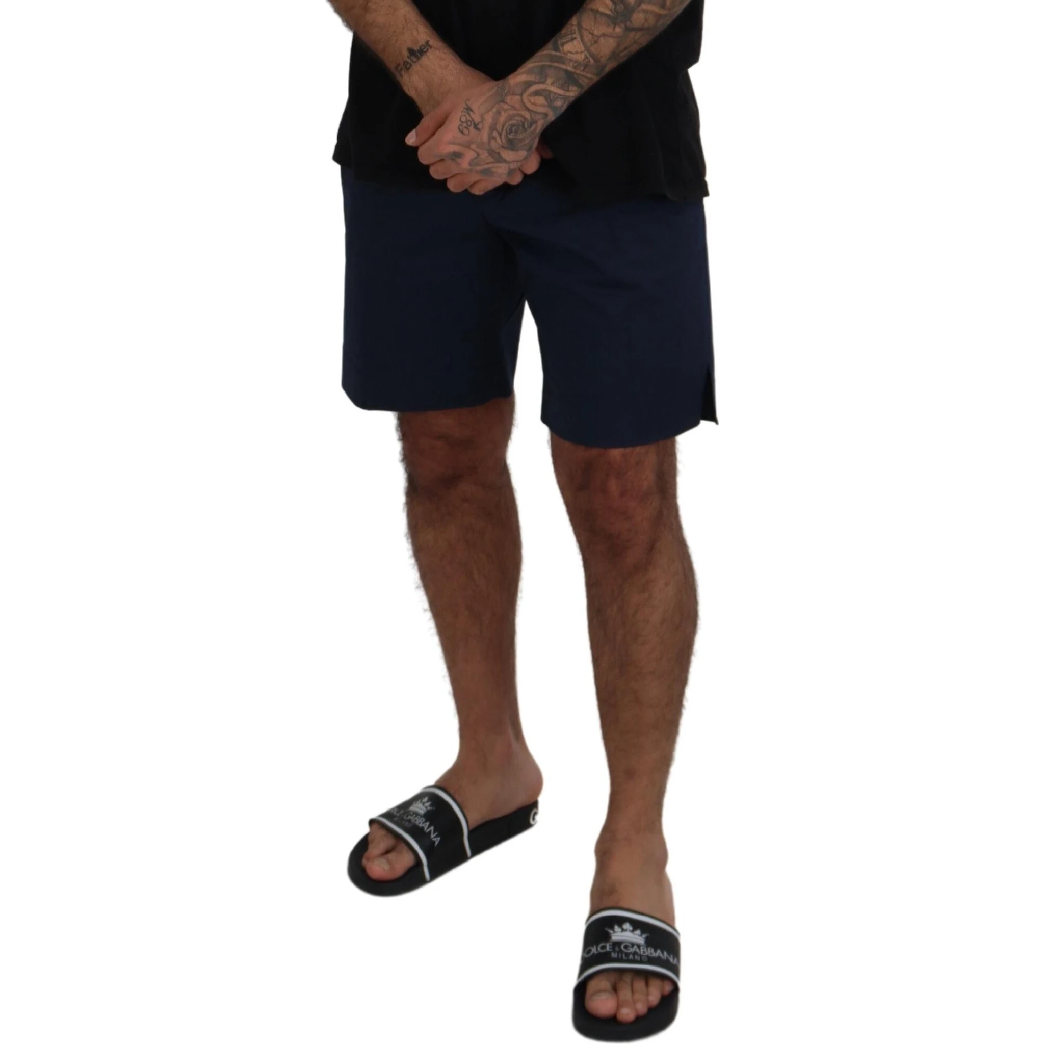 Blue Chinos Cotton Stretch Casual Shorts