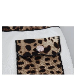 White Leopard Print High Waist Pants