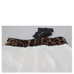 White Leopard Print High Waist Pants