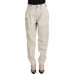 Beige High Waist Women Pants