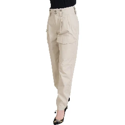 Beige High Waist Women Pants