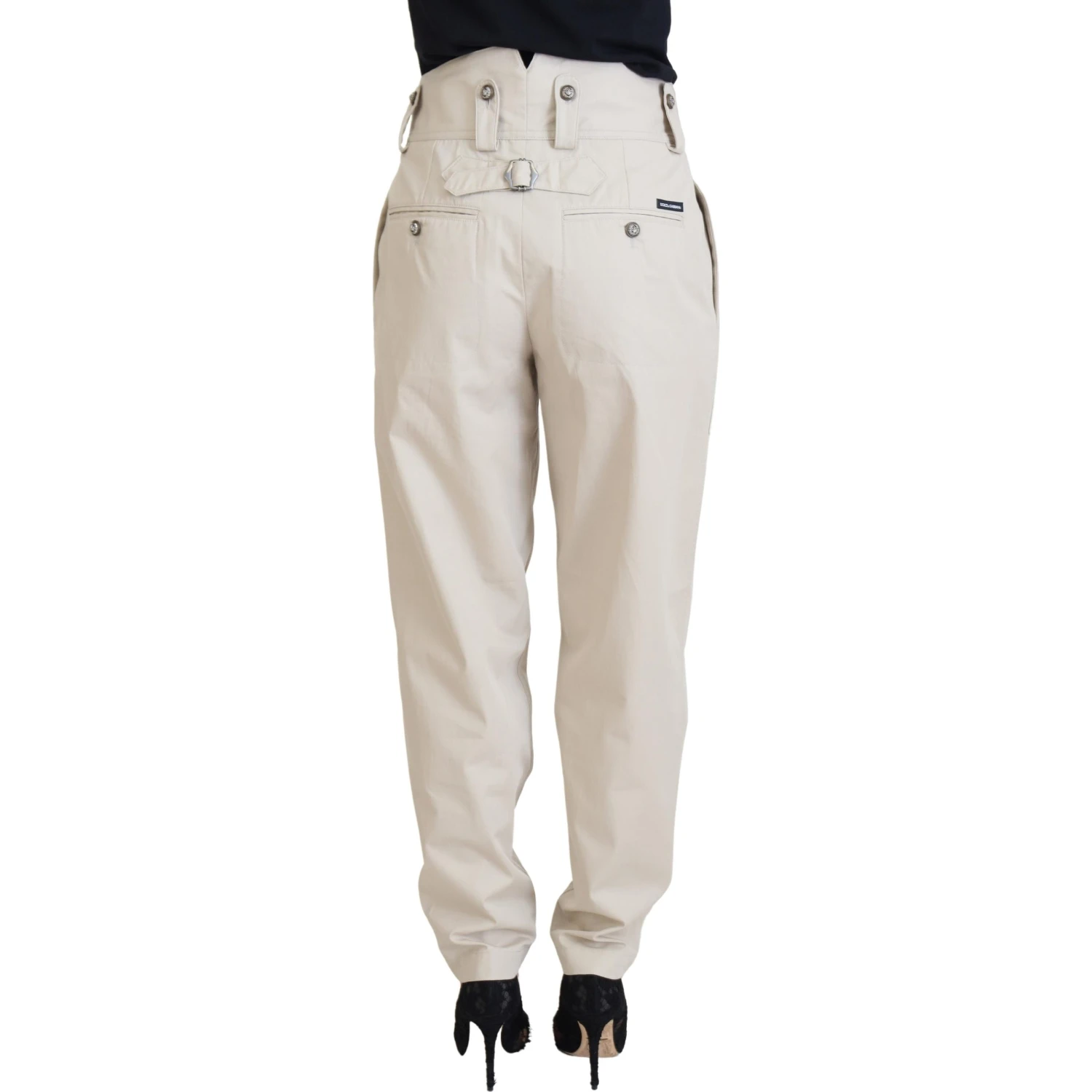 Beige High Waist Women Pants