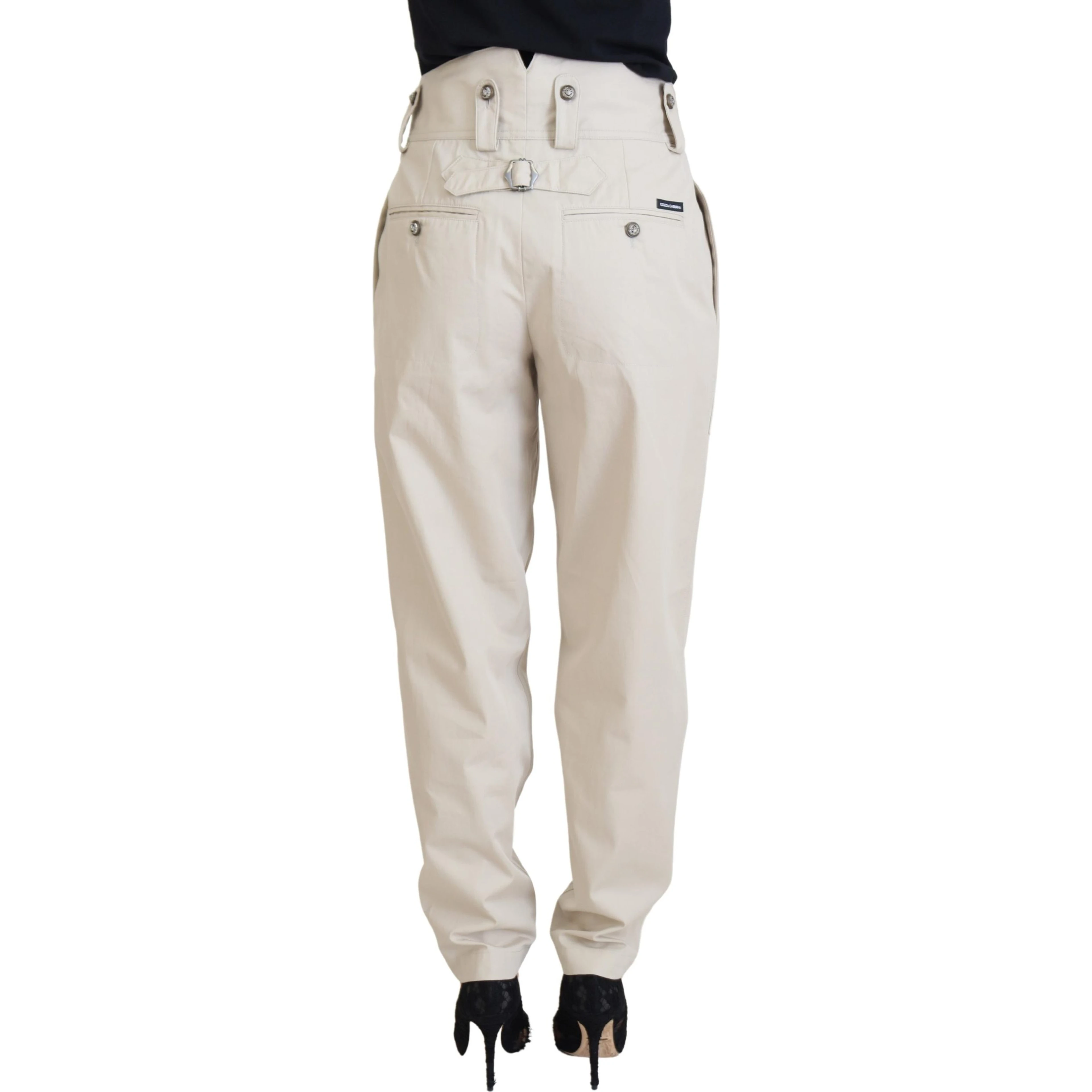 Beige High Waist Women Pants
