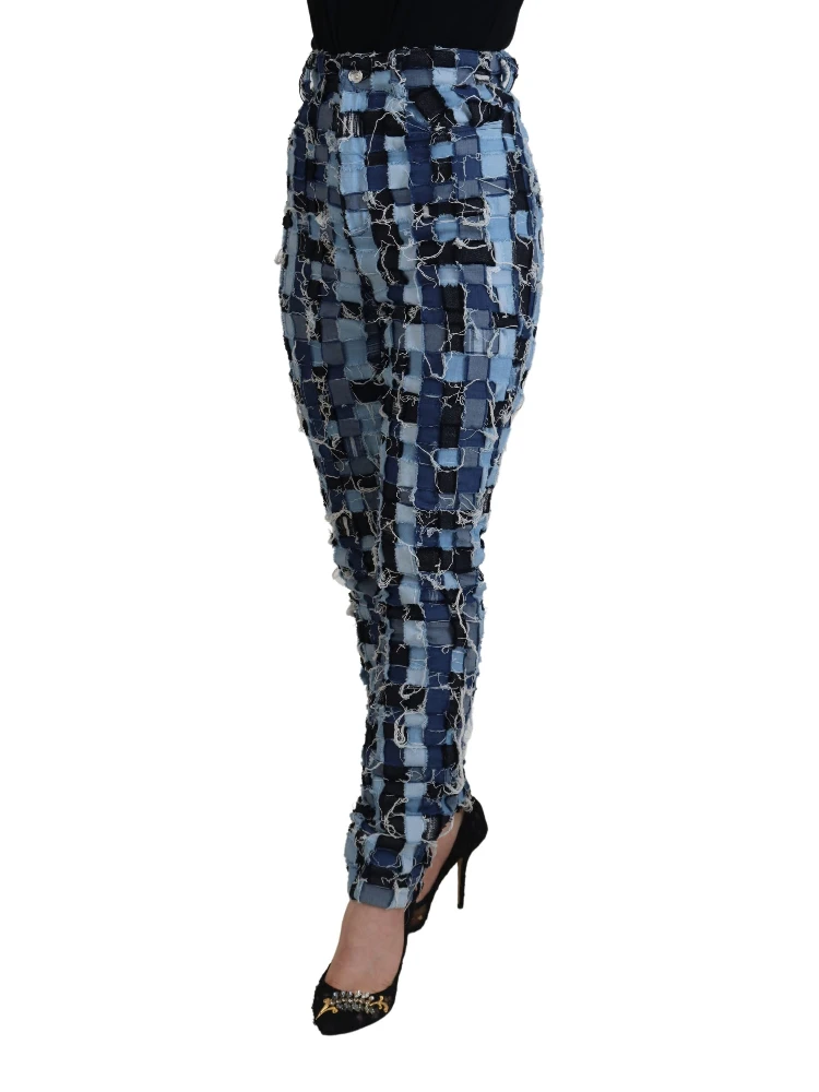 Multicolor Patchwork Cotton Denim Jeans alternative