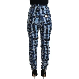 Multicolor Patchwork Cotton Denim Jeans