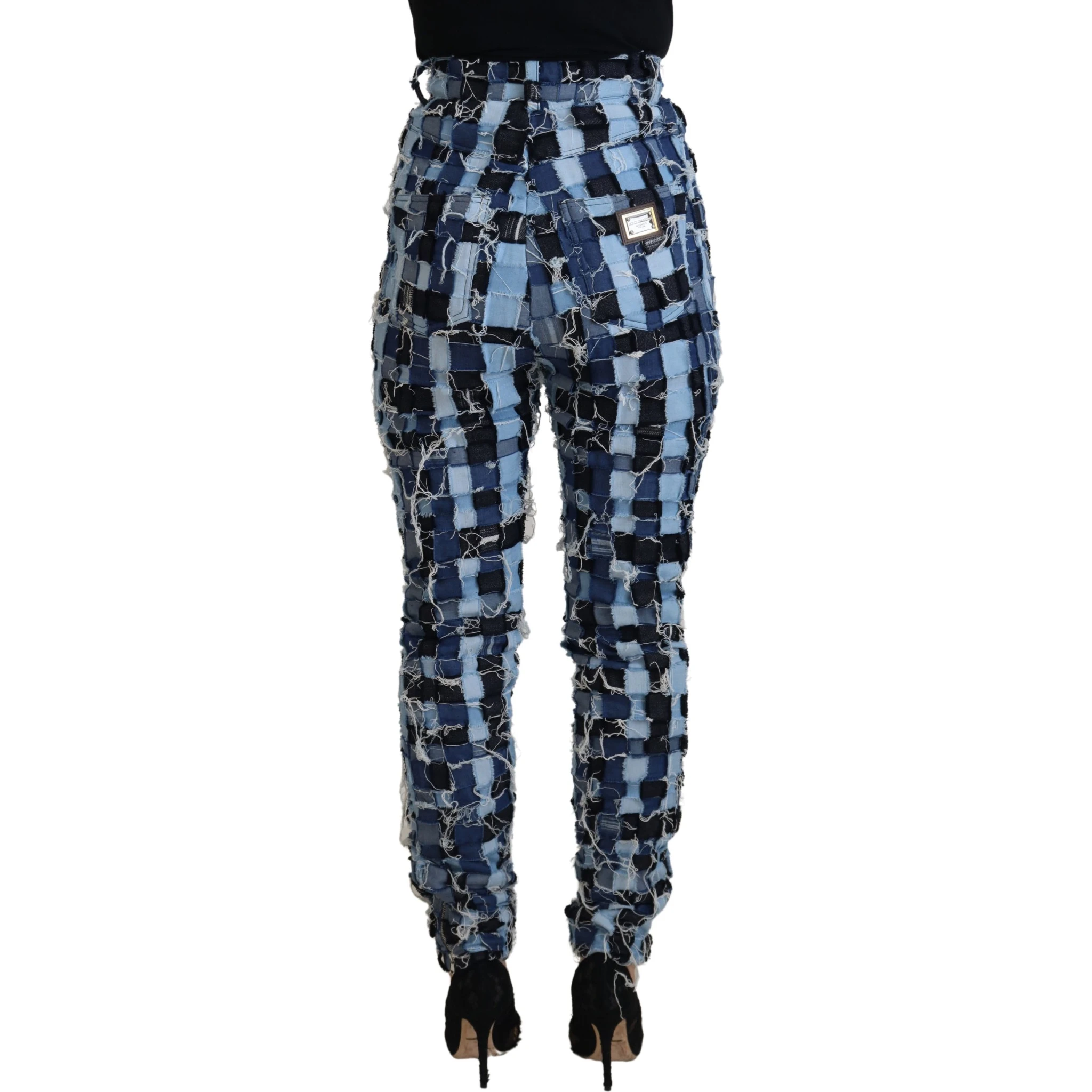 Multicolor Patchwork Cotton Denim Jeans