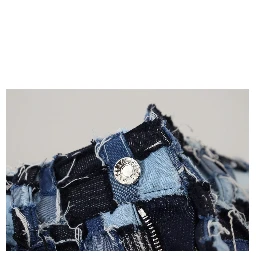 Multicolor Patchwork Cotton Denim Jeans