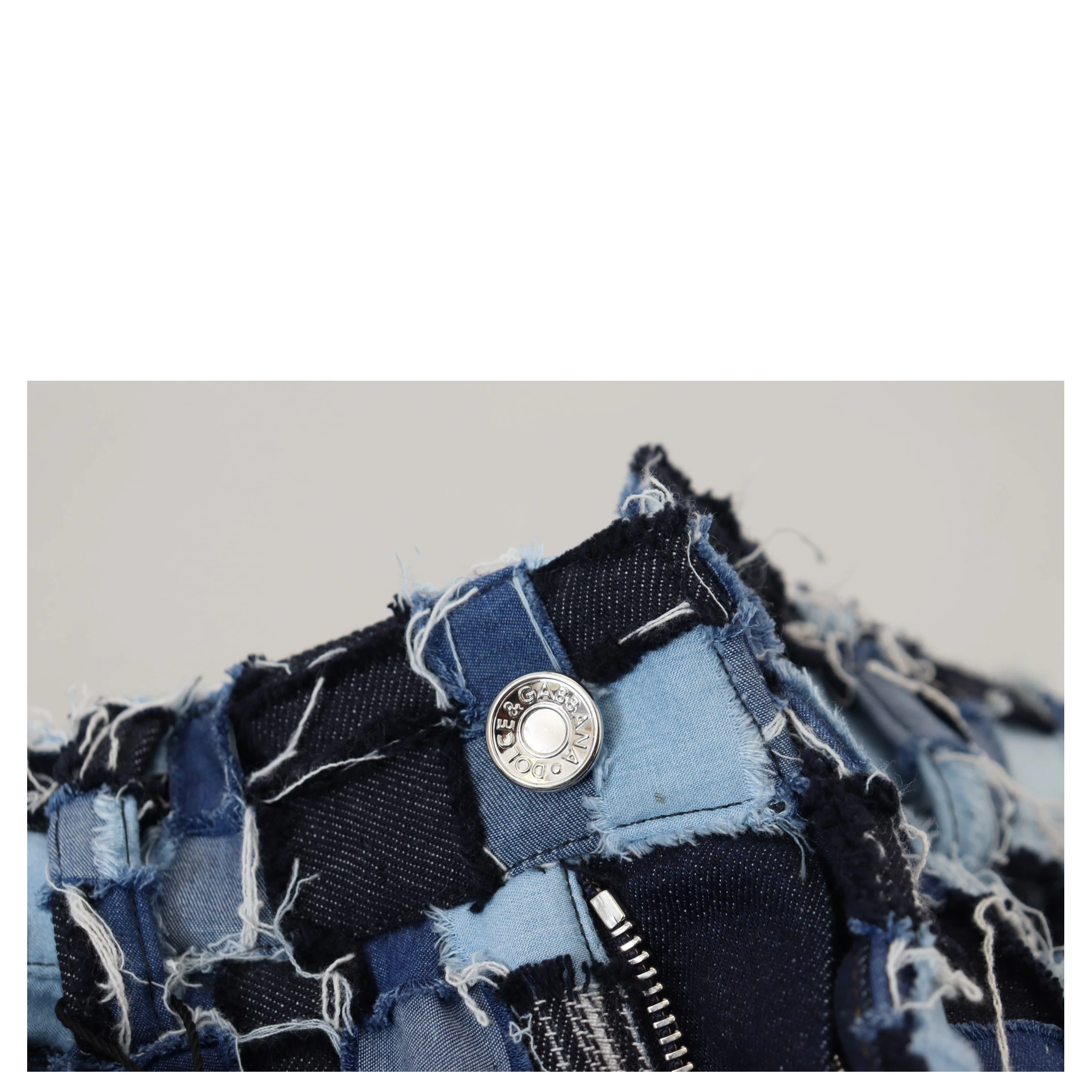 Multicolor Patchwork Cotton Denim Jeans