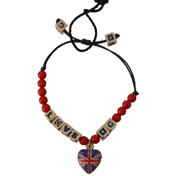 Red Blue Beaded DG LOVES LONDON Flag Branded Bracelet