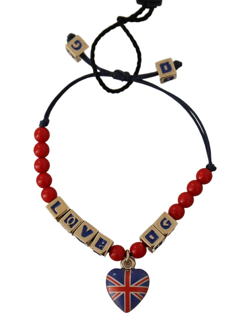 Red Blue Beaded DG LOVES LONDON Flag Branded Bracelet