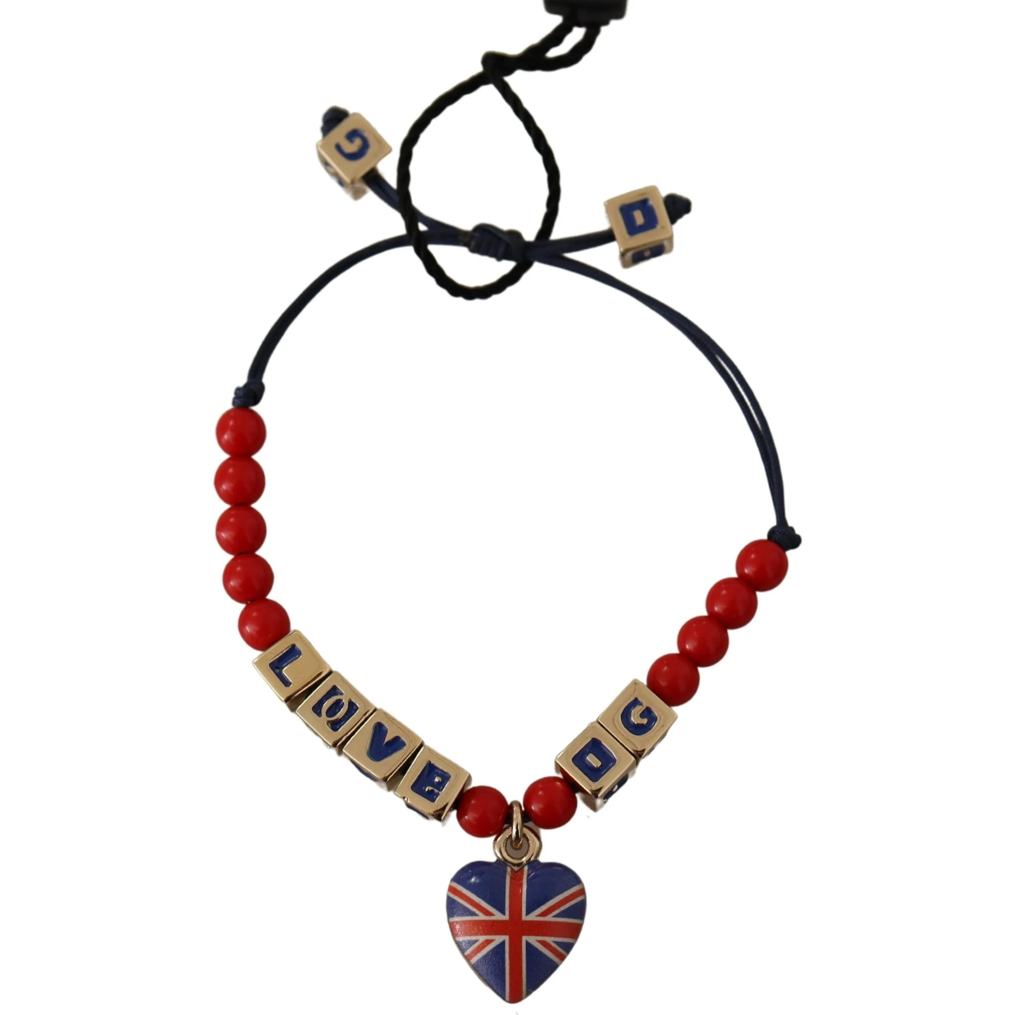 Red Blue Beaded DG LOVES LONDON Flag Branded Bracelet