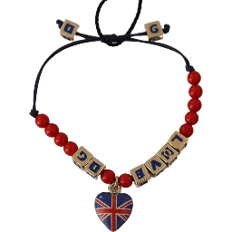 Red Blue Beaded DG LOVES LONDON Flag Branded Bracelet