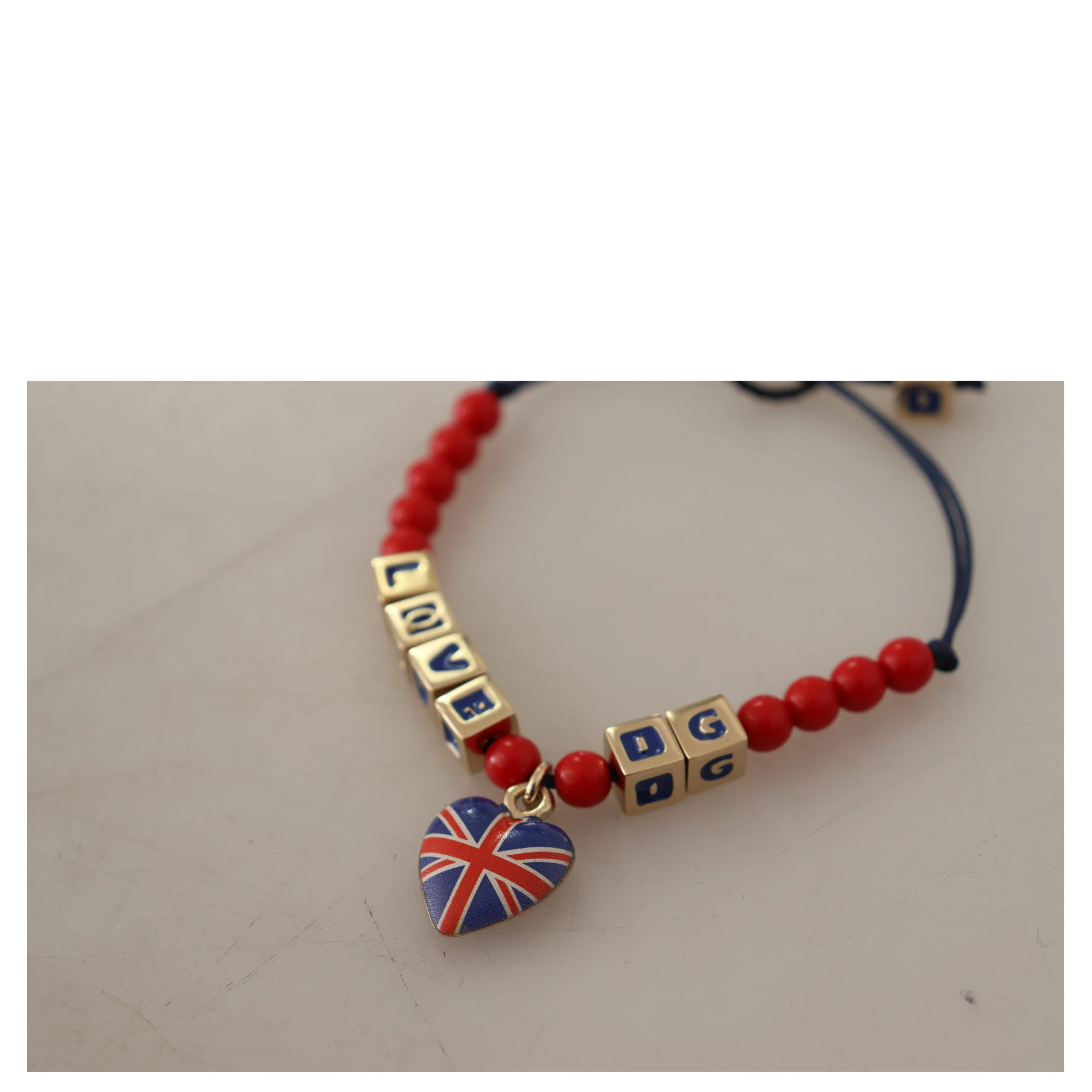 Red Blue Beaded DG LOVES LONDON Flag Branded Bracelet