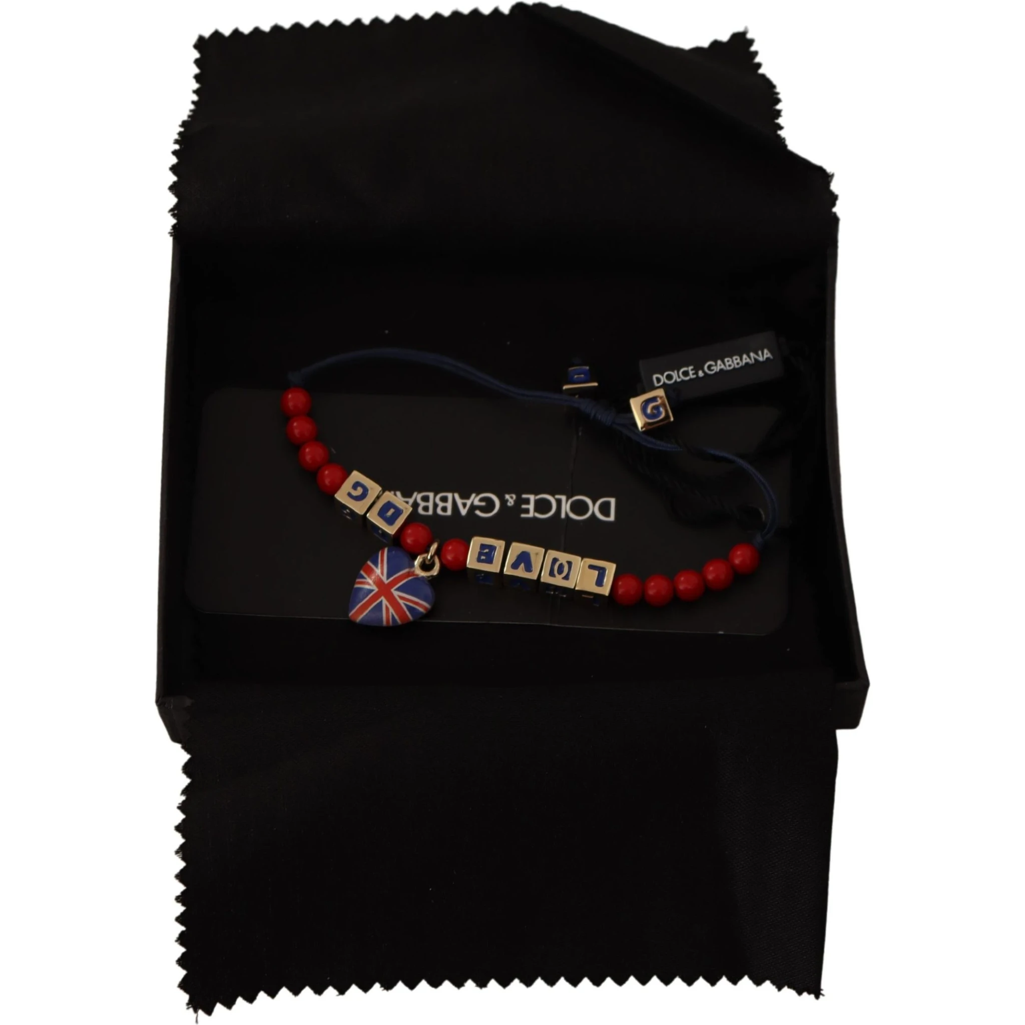 Red Blue Beaded DG LOVES LONDON Flag Branded Bracelet