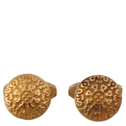 Gold Plated Brass Round Pin Men Cufflinks