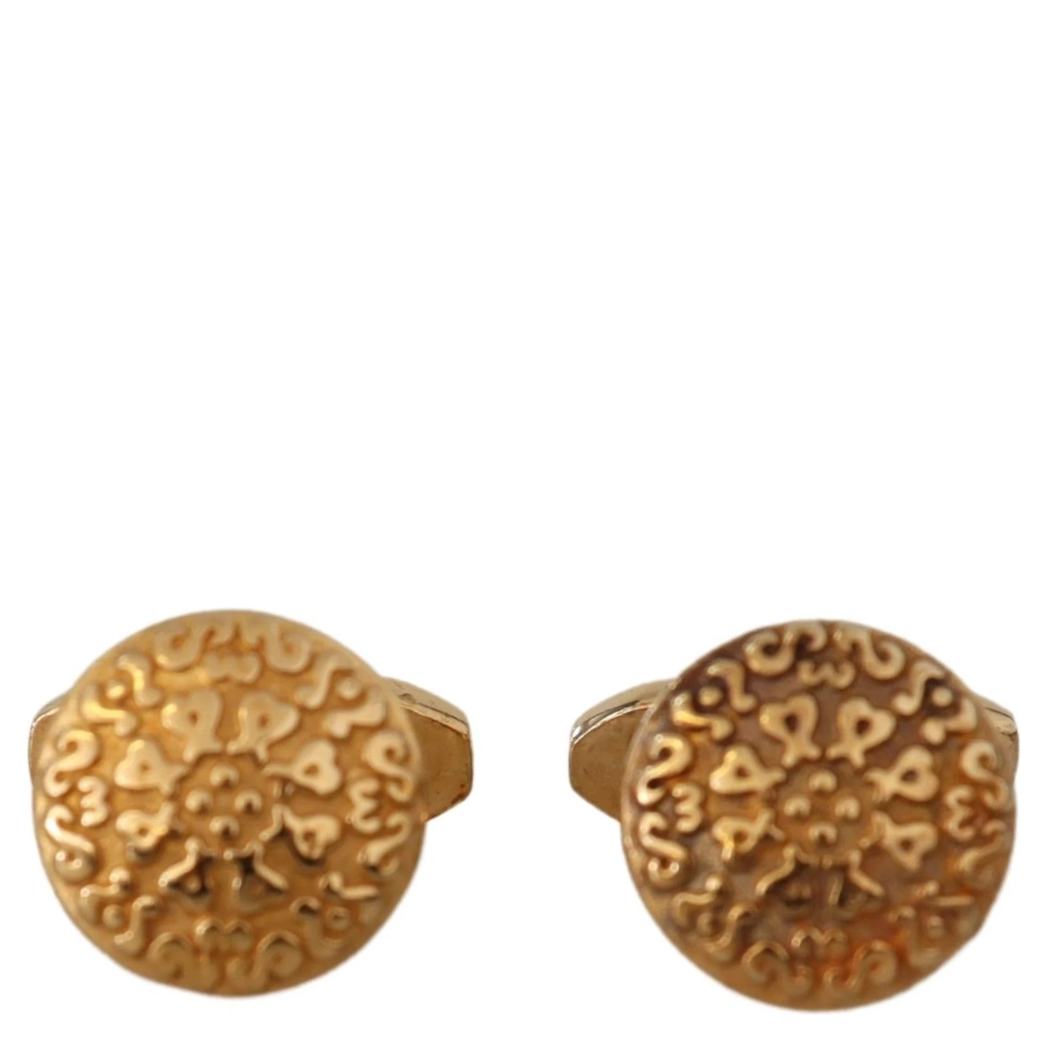 Gold Plated Brass Round Pin Men Cufflinks