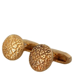 Gold Plated Brass Round Pin Men Cufflinks