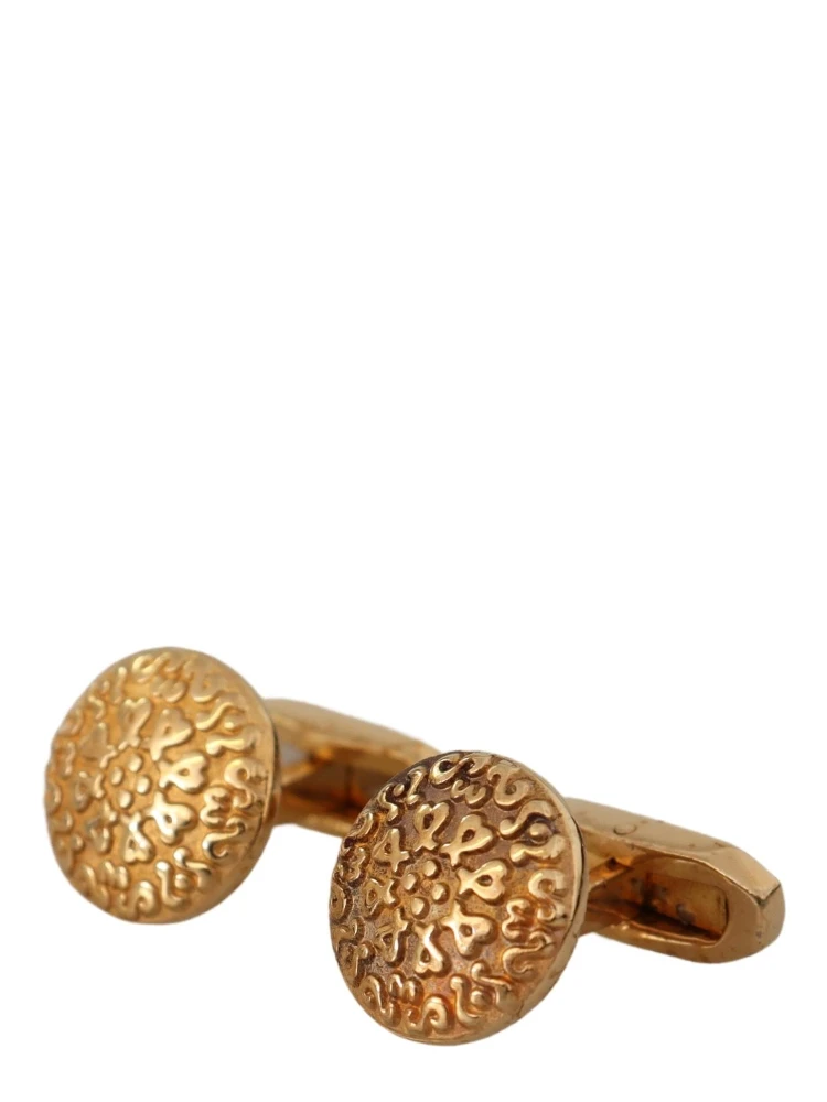 Gold Plated Brass Round Pin Men Cufflinks alternative