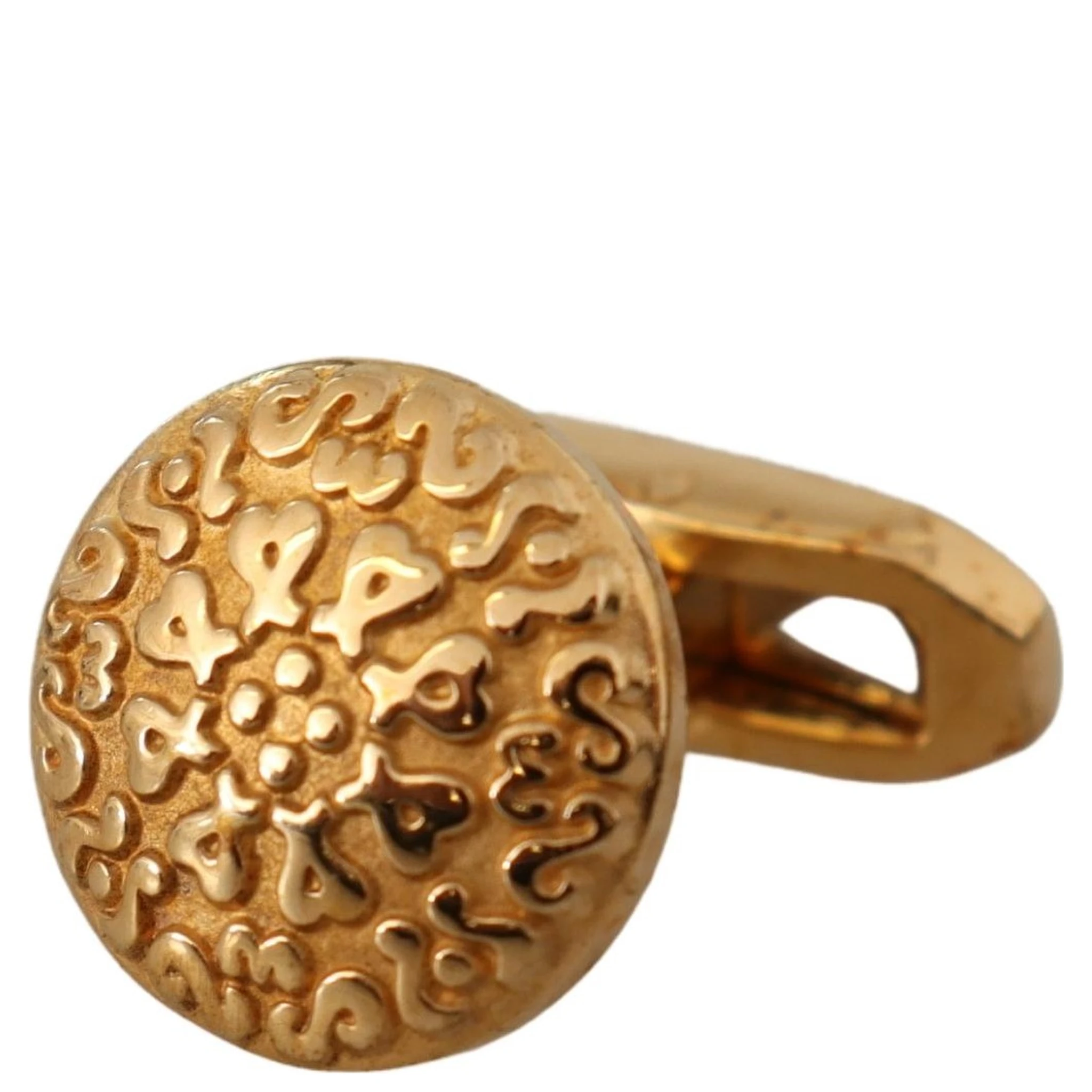 Gold Plated Brass Round Pin Men Cufflinks