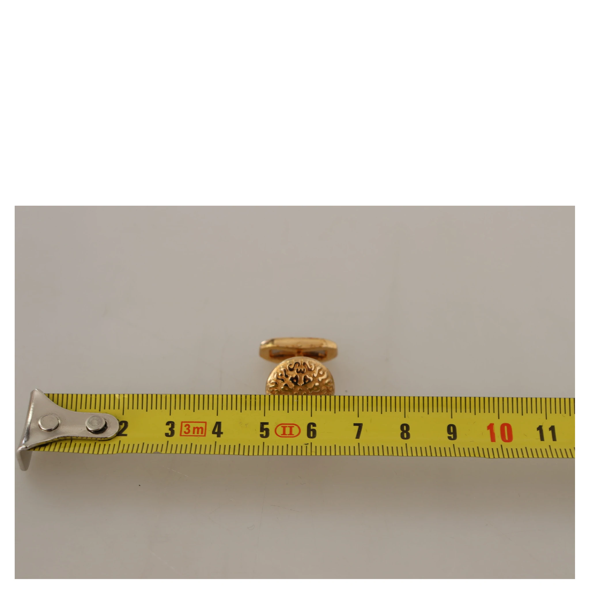 Gold Plated Brass Round Pin Men Cufflinks