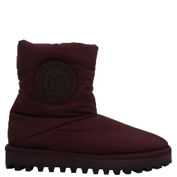 Bordeaux Nylon Boots Padded Mid Shoes
