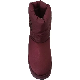Bordeaux Nylon Boots Padded Mid Shoes